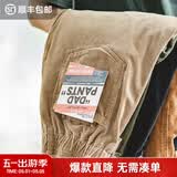 马登工装美式复古垂感灯芯绒长裤子男春冬新款直筒修身显瘦男士休闲裤 卡其色 【裤子男款秋冬/巴恩风/高级感痞帅/男生裤子】 M