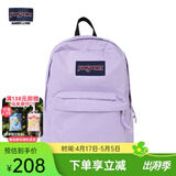 JANSPORT杰斯伯双肩包女学生旅行包26L旅行轻便透气书包男背包 4QUT5M9暮山紫-侧边袋