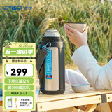 虎牌（TIGER）大容量1.5L保温杯真空热水保温壶户外车载便携旅行带背带MHJ-A15C 香槟金NH1.5L