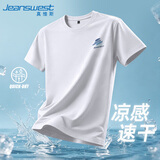 真维斯（Jeanswest）冰丝短袖男夏季轻薄透气网眼速干上衣男士休闲运动凉感宽松T恤C