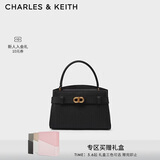 CHARLES&KEITH荔枝纹金属扣凯莉包手提包单肩包包女包520礼物CK2-50270880
