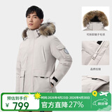 骆驼（CAMEL）户外极寒派克工装毛领情侣款羽绒服保暖加厚中长款外套