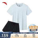 安踏速干套装丨运动套装女装夏季透气短袖T恤跑步短裤瑜伽服羽毛球服