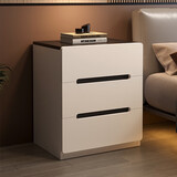 御乐欣床头柜卧室实木床边柜家用小户型多抽储物柜大容量收纳床头小柜子 【三抽白底座】40*41*59cm