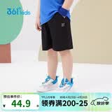 361°儿童短裤夏季男女童3-12岁透气运动裤梭织五分裤 黑 120
