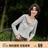 森马（Semir）外套女短款修身显瘦上衣秋装正肩连帽针织夹克通勤101524108005