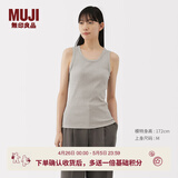 MUJI女式 弹力罗纹编织背心 上衣内搭打底 25年夏季女装女款 BB2ROA5S 灰色 XL (165/92A)