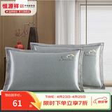 恒源祥 夏凉枕套舒适凉爽冰藤枕套成人学生凉席冰丝枕头套 冰藤枕套-银杏叶 【一对装】 48cm*74cm