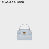CHARLES&KEITH鳄鱼纹凯莉包手提斜挎婚包包女包生日母亲节礼物CK2-50270880-1 Sea Salt Blue海盐蓝（新色） S