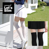 Let's slim丝袜压力瘦腿袜春夏薄款防晒女美腿显瘦防勾丝连裤袜 knee high防晒过膝袜黑色 冰感防晒99% 均码