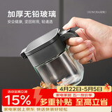 双枪自动开盖调料盒调味罐套装家用厨房盐罐瓶玻璃收纳盒枪灰2件套