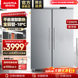 澳柯玛（AUCMA）四门冰箱商用六门冰柜厨房大容量冷藏冷冻双温饭店酒店后厨不锈钢立式保鲜柜冷冻柜 【新趋势 嵌入式】1020L大两门全冷冻 全铜管
