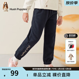 暇步士（Hush Puppies）童装儿童男女大童秋冬款舒适简约百搭针织长裤 藏蓝A款 120