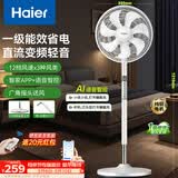 海尔（Haier）一级能效电风扇家用落地扇大风量直流轻音语音app智控京东自营风扇伸缩摇头宿舍电扇HFS-Y3012AU9