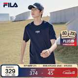 FILA斐乐官方短袖T恤男士夏季时尚纯棉圆领透气运动t恤针织衫