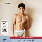 Calvin Klein内衣男士三条装简约提花腰边ck舒适顺滑棉质微弹贴身三角内裤男 998-太空黑/椰青灰/月光白 3条 S