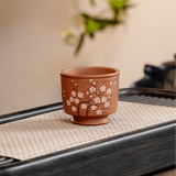 宜兴手工贴塑梅花紫砂杯 原矿段泥 中式茶器 套餐1