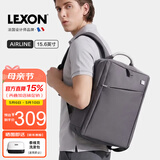 乐上（LEXON）双肩包商务笔记本电脑包14/15.6/16英寸旅行背包时尚男士书包灰色
