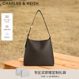 CHARLES&KEITH大容量通勤子母单肩包托特包包女包生日520礼物CK2-40270966-1 Dark Moss深苔绿色 L