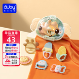 澳贝（auby）婴幼儿童玩具新生儿用品0-6个月安抚防吃手摇铃硅胶牙胶6件收纳盒