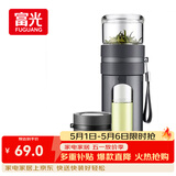 富光玻璃杯 高硼硅泡茶杯子 茶水分离杯 商务办公便携塑玻水杯男女士