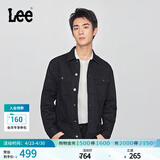 Lee舒适版翻领小Logo织标黑色男牛仔夹克外套休闲潮LMT010800201 黑色 S
