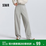 森马（Semir）休闲裤女春季松紧腰抽绳阔腿裤女生显瘦ins慵懒卫裤101125127009A