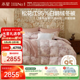 水星家纺羽绒被95%白鹅绒被子冬季加厚冬被芯双人南法系列220×240cm1100g