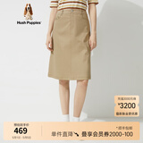 暇步士（Hush Puppies）【柔软亲肤】女装春夏休闲通勤经典半身裙女 130卡其 L (30)