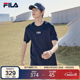 FILA斐乐官方短袖T恤男士夏季时尚纯棉圆领透气运动t恤针织衫