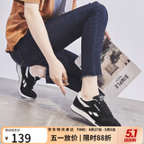 ZHR休闲鞋女精选牛皮舒适百搭女鞋 经典INS潮拼色运动鞋女 韩版时尚轻便透气鞋子女 AK60 黑色 38