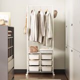 SOFS衣帽架卧室衣架落地多功能移动挂衣服架房间衣物置物架简易挂衣架 简约A款（2x3抽屉）