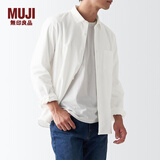 MUJI 男式 法兰绒 衬衫 男士长袖衬衣外套 休闲纯棉全棉 ACA77C1A 米白色 M (170/92A)