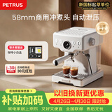 柏翠(petrus) 【升级款】咖啡机意式浓缩家用小型半自动蒸汽打奶泡PE3833海盐小方 