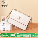 啄木鸟（TUCANO）包包女款2026年牛皮时尚单肩斜挎包女链条包母亲节生日礼物实用 米白金鹿【实用生日礼物送女友】