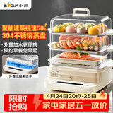小熊（Bear）电蒸锅 蒸锅家用3-4人 18L三层大容量可视外加水箱 不锈钢蒸片多功能多用途 DZG-CA8F1