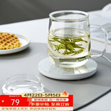 忆壶茶 玻璃茶杯茶具喝水杯子茶道杯 绿茶杯红茶带过滤竹木盖泡茶杯 【保温套装】玻璃盖杯+保温座
