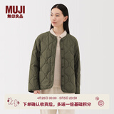 MUJI 女式 蓬松棉服绗缝夹克 女装外套女款棉衣棉袄25年冬季 BD10NA5A 卡其绿 L (165/88A)