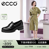 爱步（ECCO）【明星同款】乐福鞋女 百搭厚底粗跟英伦风单鞋女 摩登490013 HL 黑色49001301001 建议选小一码 39 （偏大，建议选小一码）