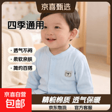 婴儿纯棉开衫长袖家居服婴儿内衣套装长袖儿童打底套装宝宝春装 M20406蓝色 80