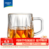 乐唯诗 玻璃杯家用牛奶杯果汁杯高颜值水杯简约茶杯饮料杯子 钻纹把杯【透明】250ml1只