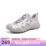 骆驼（CAMEL）经典丑萌鞋女时尚撞色户外休闲鞋 L24S255657A 银/灰 40