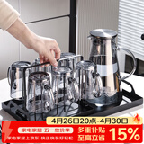 格娜斯（CRISTALGLASS）玻璃杯耐高温水杯家用套装客厅待客泡茶杯带把喝水杯子轻奢凉水壶