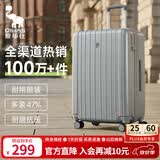 爱华仕行李箱20英寸登机箱男大容量拉杆箱耐用旅行箱女密码箱皮箱灰色