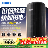 飞利浦（PHILIPS）空气净化器除甲醛烟味神器新房专业家用孕妇婴儿室内换气鼻炎杀菌净化机除螨尘花粉过敏原AC4228黑