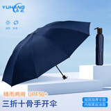 雨航（YUHANG）太阳伞防晒伞遮阳伞雨伞防风加固大暴雨10骨手动藏青