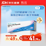 博士伦清朗一日透明近视隐形眼镜日抛10片高清水润 透明 450度 