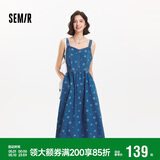 森马（Semir）牛仔连衣裙女甜酷时尚个性2025夏元气满印背带裙俏皮109325114025