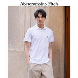 Abercrombie & Fitch经典小麋鹿图案美式复古通勤百搭短袖POLO衫26春夏男装124-6035 白色 M (180/100A)