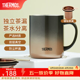 膳魔师（THERMOS）马克杯不锈钢茶杯大容量把手杯保温咖啡杯团购生日礼物TEMC 【镀钛茶漏】日暮金 400ml